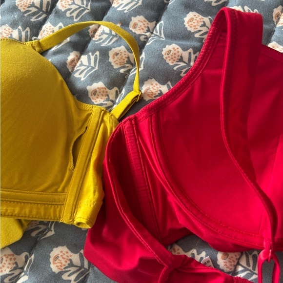 NWT PAIR of Neiwai Pure Comfort Bra 🍒 and Twin Cross Bra 🍋‍🟩Tencel- Mediums - Picture 10 of 10